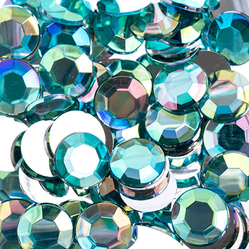 Acrylic Round Flat Back Rhinestones 12mm (SS50)  Aurora Borealis 400pcs/Bag