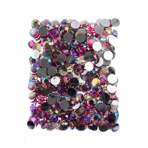 Acrylic Round Flat Back Rhinestones 12mm (SS50)  Aurora Borealis 400pcs/Bag
