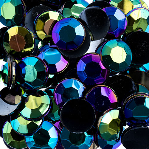 Acrylic Round Flat Back Rhinestones 12mm (SS50)  Aurora Borealis 400pcs/Bag