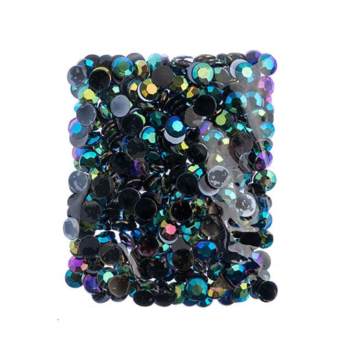Acrylic Round Flat Back Rhinestones 12mm (SS50)  Aurora Borealis 400pcs/Bag