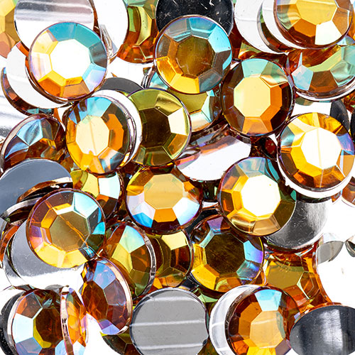 Acrylic Round Flat Back Rhinestones 12mm (SS50)  Aurora Borealis 400pcs/Bag