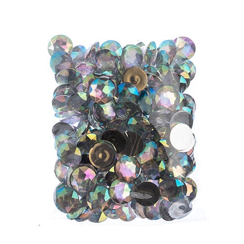 Acrylic Round Flat Back Rhinestones 20mm  Aurora Borealis 200pcs/Bag