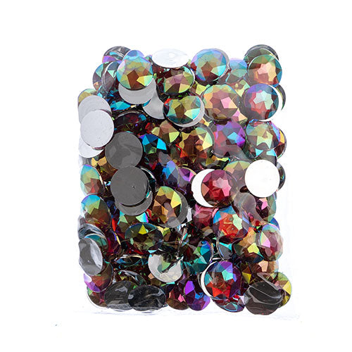 Acrylic Round Flat Back Rhinestones 20mm  Aurora Borealis 200pcs/Bag