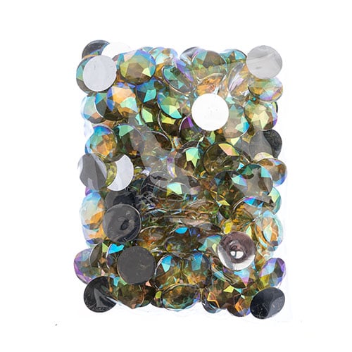 Acrylic Round Flat Back Rhinestones 20mm  Aurora Borealis 200pcs/Bag