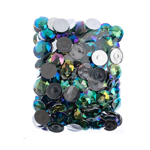 Acrylic Round Flat Back Rhinestones 20mm  Aurora Borealis 200pcs/Bag