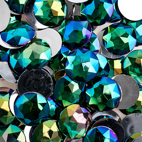 Acrylic Round Flat Back Rhinestones 20mm  Aurora Borealis 200pcs/Bag