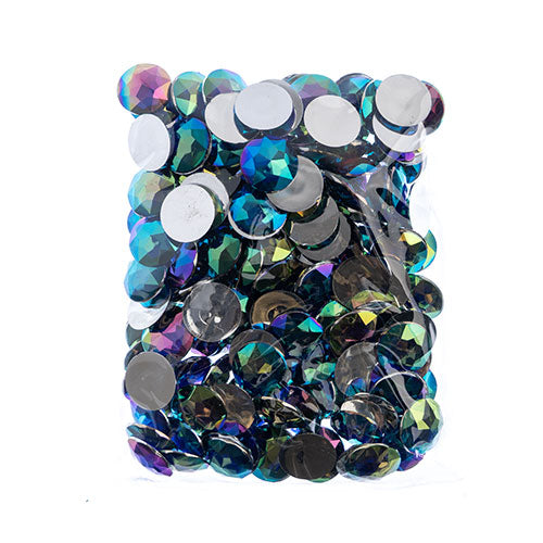 Acrylic Round Flat Back Rhinestones 20mm  Aurora Borealis 200pcs/Bag