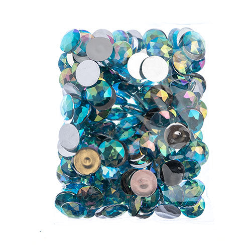 Acrylic Round Flat Back Rhinestones 20mm  Aurora Borealis 200pcs/Bag