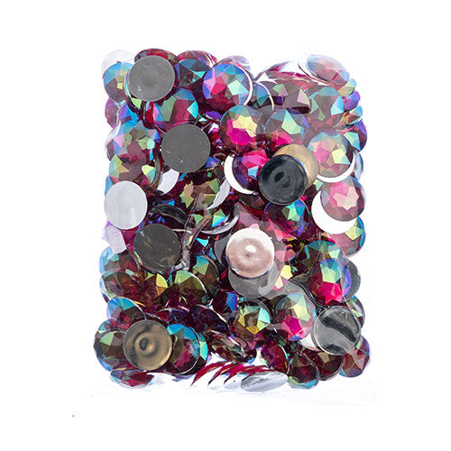 Acrylic Round Flat Back Rhinestones 20mm  Aurora Borealis 200pcs/Bag