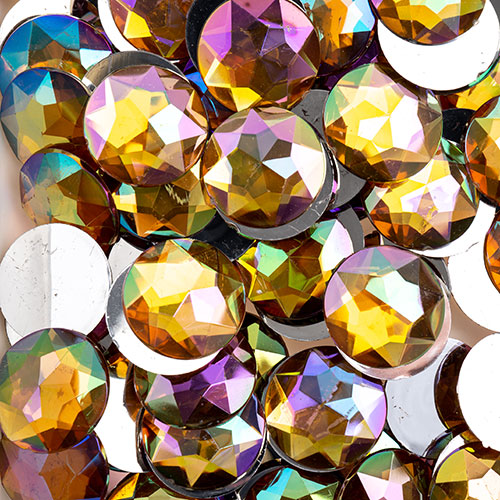 Acrylic Round Flat Back Rhinestones 20mm  Aurora Borealis 200pcs/Bag