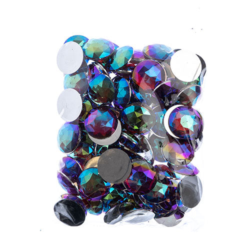 Acrylic Round Flat Back Rhinestones 25mm  Aurora Borealis 100pcs/Bag