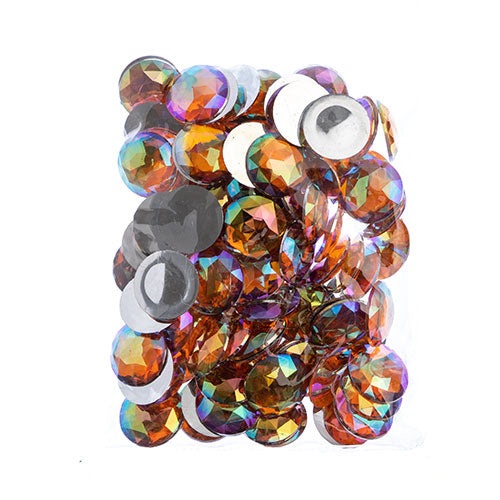 Acrylic Round Flat Back Rhinestones 25mm  Aurora Borealis 100pcs/Bag