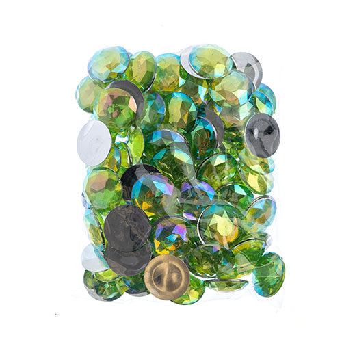 Acrylic Round Flat Back Rhinestones 25mm  Aurora Borealis 100pcs/Bag