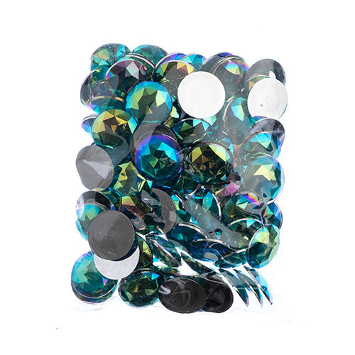 Acrylic Round Flat Back Rhinestones 25mm  Aurora Borealis 100pcs/Bag