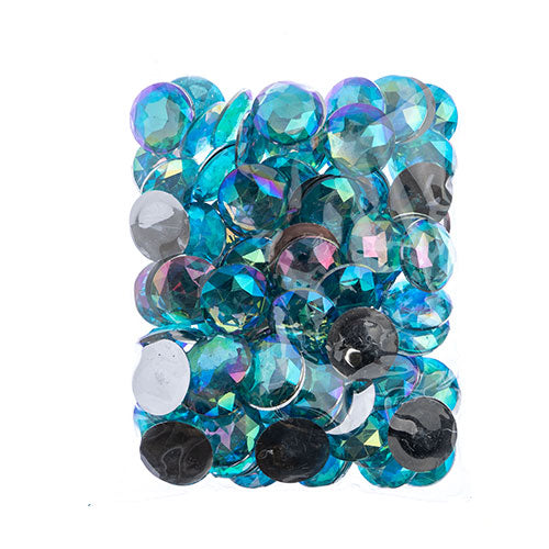 Acrylic Round Flat Back Rhinestones 25mm  Aurora Borealis 100pcs/Bag