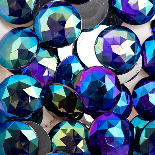 Acrylic Round Flat Back Rhinestones 25mm  Aurora Borealis 100pcs/Bag