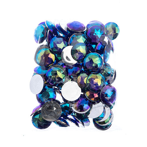 Acrylic Round Flat Back Rhinestones 25mm  Aurora Borealis 100pcs/Bag