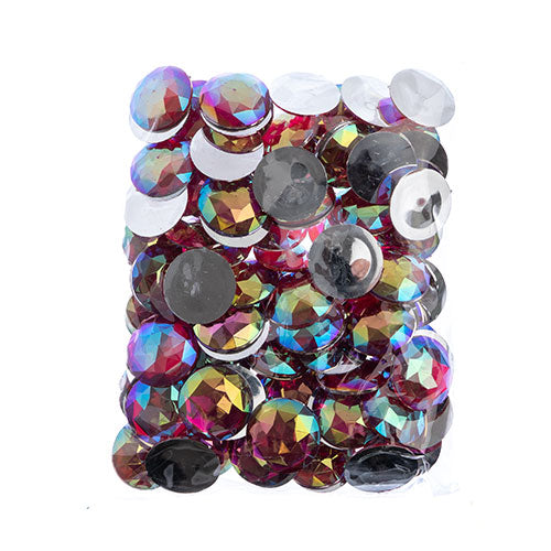 Acrylic Round Flat Back Rhinestones 25mm  Aurora Borealis 100pcs/Bag