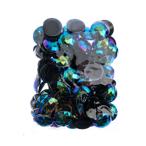 Acrylic Round Flat Back Rhinestones 25mm  Aurora Borealis 100pcs/Bag
