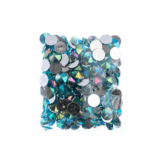 Acrylic Rivoli Flat Back Rhinestones 14mm  Aurora Borealis 200pcs/Bag