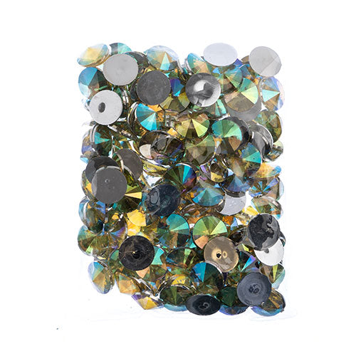 Acrylic Rivoli Flat Back Rhinestones 18mm  Aurora Borealis 200pcs/Bag