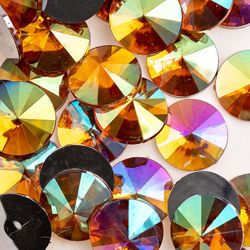 Acrylic Rivoli Flat Back Rhinestones 18mm  Aurora Borealis 200pcs/Bag