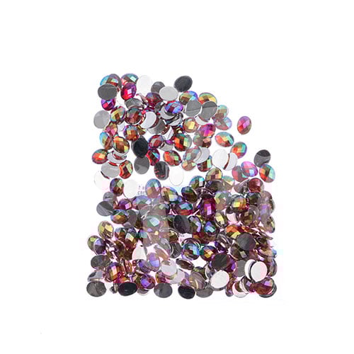 Acrylic Oval Flat Back Rhinestones 8x10mm  Aurora Borealis 200pcs/Bag