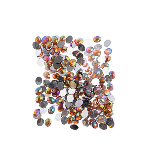 Acrylic Oval Flat Back Rhinestones 8x10mm  Aurora Borealis 200pcs/Bag
