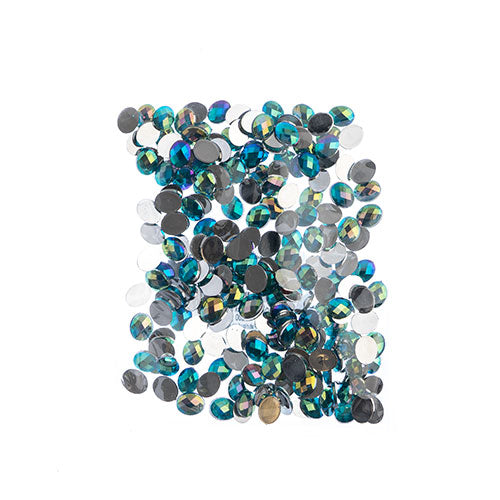 Acrylic Oval Flat Back Rhinestones 8x10mm  Aurora Borealis 200pcs/Bag