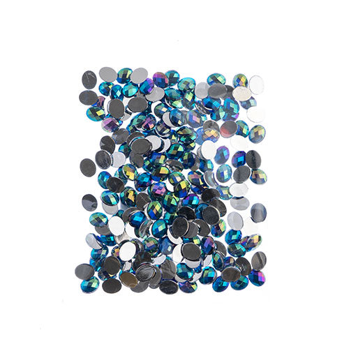 Acrylic Oval Flat Back Rhinestones 8x10mm  Aurora Borealis 200pcs/Bag