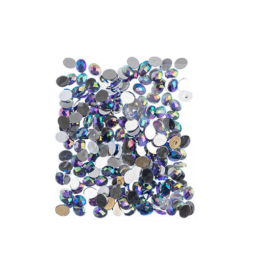 Acrylic Oval Flat Back Rhinestones 8x10mm  Aurora Borealis 200pcs/Bag