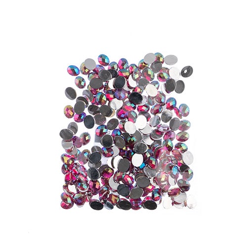 Acrylic Oval Flat Back Rhinestones 8x10mm  Aurora Borealis 200pcs/Bag