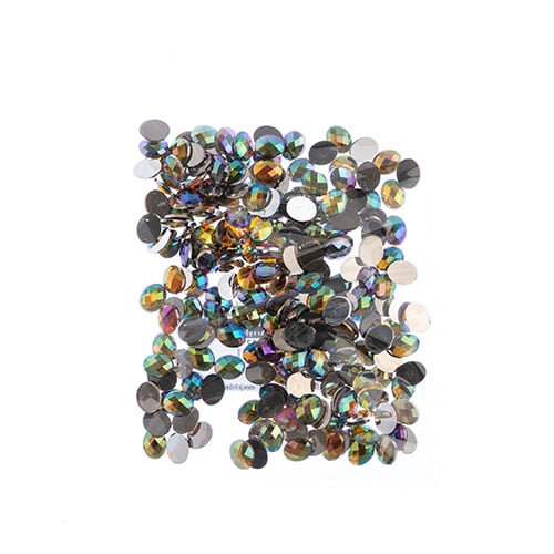 Acrylic Oval Flat Back Rhinestones 8x10mm  Aurora Borealis 200pcs/Bag