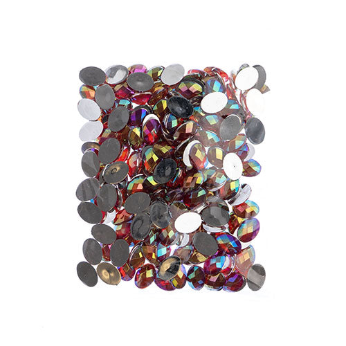 Acrylic Oval Flat Back Rhinestones 10x14mm  Aurora Borealis 200pcs/Bag