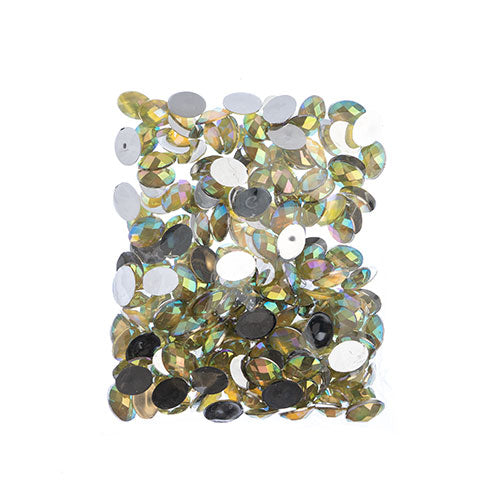 Acrylic Oval Flat Back Rhinestones 10x14mm  Aurora Borealis 200pcs/Bag