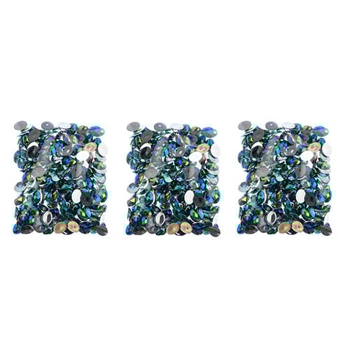 Acrylic Oval Flat Back Rhinestones 10x14mm  Aurora Borealis 200pcs/Bag