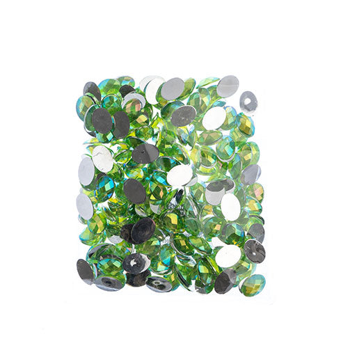 Acrylic Oval Flat Back Rhinestones 10x14mm  Aurora Borealis 200pcs/Bag