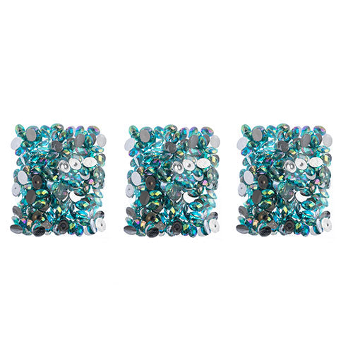 Acrylic Oval Flat Back Rhinestones 10x14mm  Aurora Borealis 200pcs/Bag