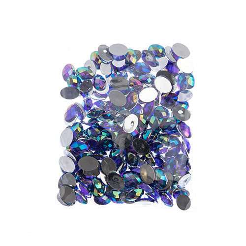 Acrylic Oval Flat Back Rhinestones 10x14mm  Aurora Borealis 200pcs/Bag