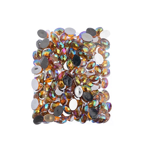 Acrylic Oval Flat Back Rhinestones 10x14mm  Aurora Borealis 200pcs/Bag