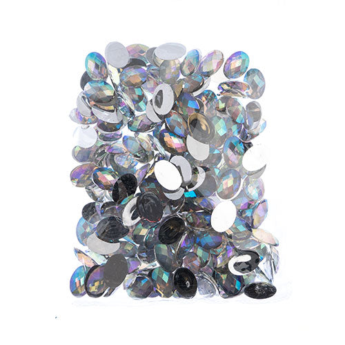 Acrylic Oval Flat Back Rhinestones 18x13mm  Aurora Borealis 200pcs/Bag