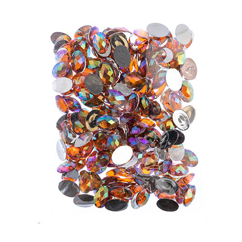 Acrylic Oval Flat Back Rhinestones 18x13mm  Aurora Borealis 200pcs/Bag