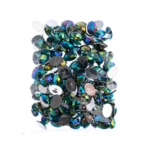 Acrylic Oval Flat Back Rhinestones 18x13mm  Aurora Borealis 200pcs/Bag