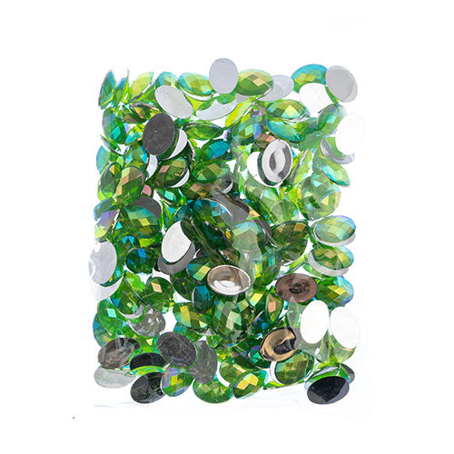 Acrylic Oval Flat Back Rhinestones 18x13mm  Aurora Borealis 200pcs/Bag
