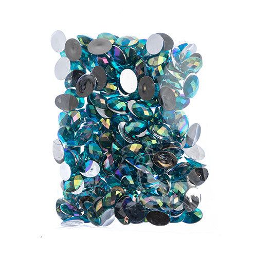 Acrylic Oval Flat Back Rhinestones 18x13mm  Aurora Borealis 200pcs/Bag