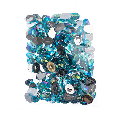 Acrylic Oval Flat Back Rhinestones 18x13mm  Aurora Borealis 200pcs/Bag
