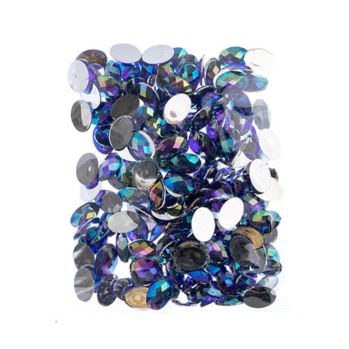 Acrylic Oval Flat Back Rhinestones 18x13mm  Aurora Borealis 200pcs/Bag