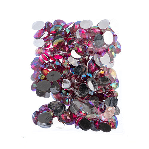 Acrylic Oval Flat Back Rhinestones 18x13mm  Aurora Borealis 200pcs/Bag