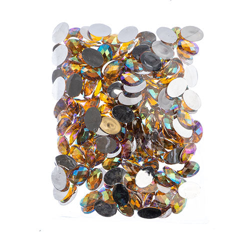 Acrylic Oval Flat Back Rhinestones 18x13mm  Aurora Borealis 200pcs/Bag