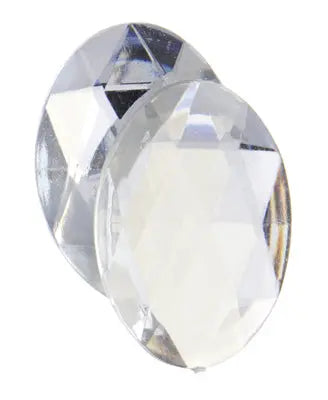 Sew-On Acrylic Oval Facetted 30x20mm Crystal